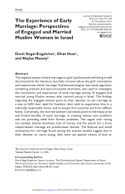 Aisha may allah be pleased with her reported that messenger of allah saw. Pdf The Experience Of Early Marriage Perspectives Of Engaged And Married Muslim Women In Israel