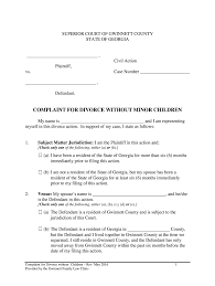 How to file uncontested divorce. 2016 2021 Form Ga Complaint For Divorce Without Minor Children Fill Online Printable Fillable Blank Pdffiller