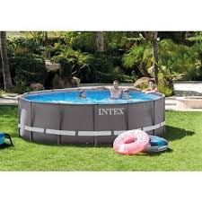 Intex 14 Ft X 42 In Round Ultra Frame Pool Set Intex Above Ground Pool Made With Steel Pvc Best Above Ground Pool In Ground Pools Above Ground Swimming Pools
