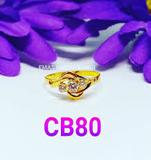 Stok tersedia di batu pahat. Emas Murah Bangi Cincin Batu Permata