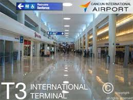 All scheduled domestic flights and some scheduled international flights come monarch, north american airlines, northwest airlines, novair, pace airlines, primaris airlines, ryan international airlines, skyservice airlines. Cancun Airport Terminal 3 Information