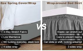 Bed skirts are bedding accessories used to create a streamlined look. Amazon Com Box Spring Cover King Size Jersey Knit Stretchy Wrap Around 4 Sides Bed Skirt For Hotel Home King Cal King Light Gray Home Kitchen