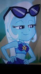 2083353 - safe, screencap, trixie, equestria girls, equestria girls series,  forgotten friendship, beach, belly button, clothes, midriff, swimsuit -  Derpibooru