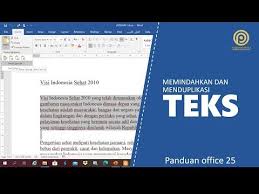 Memilih Dan Menduplikasi Teks Document Word Youtube Di 2020 Teks Belajar Youtube