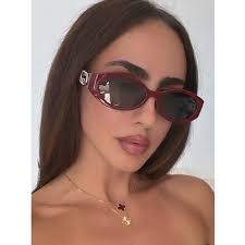 NEW Gucci GG1662SA Burgundy Slim Oval Logo Sunglasses
