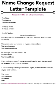 Sample request letter to change bank account number?tnx? Letter For Change Of Name After Marriage Template Printable Included