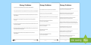 ks2 maths money problems worksheets primary resource