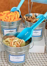 Shark parties make the perfect summer birthday party or pool party theme, especially during shark week! Food For Baby Shark Party Novocom Top