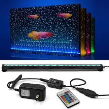 Szminiled Aquarium Light With Air Bubble Hole 5050 Rgb Led Fish Tank Light With 16 Colors Fish Tank Lights Fish Tank Led Aquarium Lighting