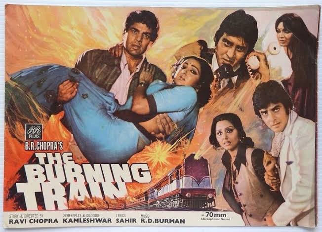 The Burning Train is a 1980 Indian Hindi-language action thriller film  produced by B.R Chopra and directed by Ravi Chopra.The film features an  ensemble cast of Dharmendra, Vinod Khanna, Jeetendra, Hem