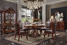 Acme francesca dining table in champagne finish 62080. 68225 Round Dining Table Set Cherry Oak Finish Picardy Collection By Acme Furniture