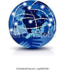 Show off your brand's personality with a custom internet logo designed just for you by a professional designer. Globale Handshake Internet Logo Global Handshake Internet Connection Funkelnde Lebendige Blaue Logo Vektor Design Canstock