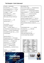 She rose to prominence after winning the fourth season of american idol in 2005. Song The Champion Carrie Underwood By Songs4esl Tpt