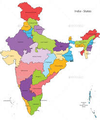 India States Map And Outline Travel Conceptual In 2020 India Map India World Map Ancient India Map