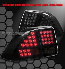 01 05 Honda Civic 4dr Hybrid Led Tail Brake Lights Lamps Black Smoke Dx Ex Gx Lx Honda Civic Black Lamps Black Smoke