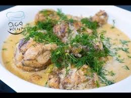 Hahnchen Schenkel In Rahmsosse Rezept Olga Kocht Youtube Rahmsosse Rezept Russische Gerichte Sossen Rezepte