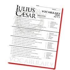Julius Caesar Vocabulary List And Quiz 20 Words Act 1 Tpt