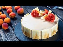 This Apricot And Caramelized White Chocolate Mousse Cake Is A Delightful And Rich Dessert Consis White Chocolate Mousse Cake White Chocolate Mousse Mousse Cake