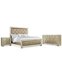 Luxurious baroque style poster canopy california king size bed dresser mirror nightstand brown cherry finish 4pc set button tufted headboard fb bedroom furniture. Furniture Ailey California King 3 Pc Bedroom Set Bed Nightstand Dresser Reviews Furniture Macy S