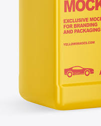 Motor Oil Bottle Mockup In Jerrycan Mockups On Yellow Images Object Mockups