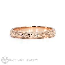Engraved Wedding Band Vintage Inspired Wedding Ring 3mm Floral Etsy Vintage Wedding Band Gold Engraved Wedding Rings Vintage Inspired Wedding Rings