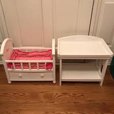 American Girl Bitty Baby Trundle Crib And Changing Table Set Used But Lots Of Life Left Bed Doll Changing Table American Girl Baby Doll Baby Changing Table