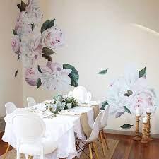 stickers de pivoines geantes pour la salle a manger room wall colors dining room wall color floral wall decals
