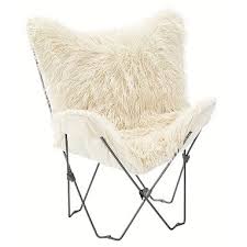 Ivory Furlicious Faux Fur Butterfly Chair Slipcovers For Chairs Butterfly Chair Furniture