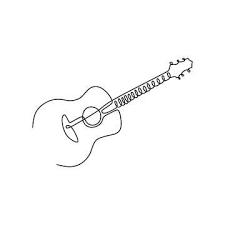 Continuous Line Drawing Acoustic Guitar Music Instrument Vector Illustration Minimalist Design Line Art Drawings Outline Art Minimalist Drawing