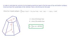 To find the volume of a pyramid, we need to know the total capacity of the given pyramid. The Volume For Truncated Pyramid With Irregular Base Mathematics Stack Exchange