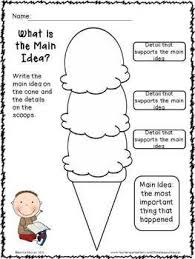 First Grade Ice Cream Cone Main Idea And Details Reading Comprehension Reading Classroom Reading Workshop