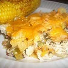 Chop chicken into small pieces. Hot Chicken Salad Casserole Recipe Hot Chicken Salads Water Chestnuts Stuffed Mushrooms
