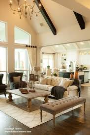 Dark Beams And Light Ceiling Color Is Amazing Faux Wood Beams Farm House Living Room Living Room Seating Livingroom Layout