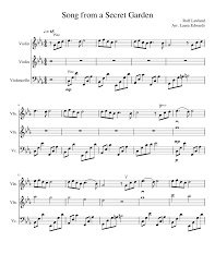 Song From A Secret Garden Sheet Music For Violin Cello Mixed Trio Musescore Com