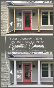 Finished Front Porch Columns And A Few New Photos Of The Front Exterior Addicted 2 Decorating Porch Remodel Front Porch Columns Diy Front Porch