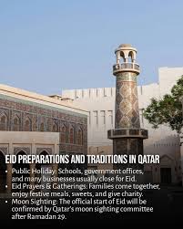 Eid Al-Fitr 2026 in Qatar is expected around Friday, March 20 🌙 Families  are getting ready for prayers, festive meals, and celebrations across the  country. The official date will be confirmed after