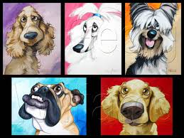 Dog Greeting Card Set 3 Georg Williams 39 Studios Animal Caricature Dog Caricature Dog Paintings