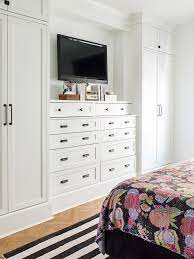 Build in some storage cabinets around your bed, make them with doors to avoid you can also build in some cabinets around the window or around the door, close to the ceiling. 26 Bedroom Storage Solutions For A More Organized Sleeping Space Better Homes Gardens