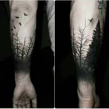 Karanlik Orman Dovmesi Dark Forest Tattoo Tattoosformen Wood Tattoo Forest Tattoo Sleeve Forest Forearm Tattoo