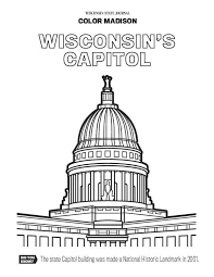 Wisconsin state seal coloring page from wisconsin category select. Coloring Book Color In These Madison Icons Local News Madison Com