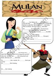 You can see the version with everybody else here Mulan Movie Characters Descriptions Verb To Be Adjectives His Her Have Got Can Can T And Feelings Esl Worksheet By Flor C 15