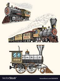 Engraved Vintage Hand Drawn Old Locomotive Or Train With Steam On American Railway Retro Transport Download A Fr Train Illustration Train Drawing Train Art