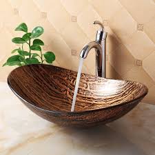 1211 tempered glass vessel sink hot