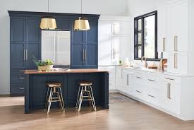 Also love the dark blue maybe for the island only. Blue Kitchen Cabinets Wellborn Cabinet Blog