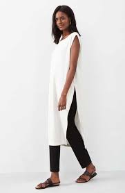 Eileen Fisher Tunic Ankle Pants Outfit With Accessories Beautyblog Makeupoftheday Makeupbyme Makeuplife Make In 2020 Fashion Eileen Fisher Style Dress Over Pants