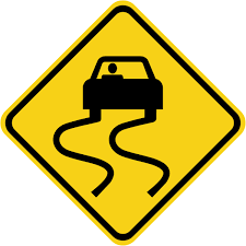 Road Sign Drivers Education Road Signs Slippery Road Sign