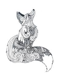 Zentangle Fox Draw Disegno Arte Libri Da Colorare E Pagine Da