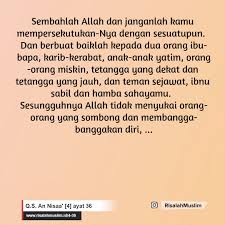 Surah an nisa full by maghfirah m hussein. Surah An Nisaa Ayat 36 Qs 4 36 Tafsir Alquran Surah Nomor 4 Ayat 36