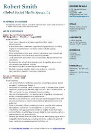 Social Media Specialist Resume Samples Qwikresume