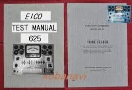 Eico 625 Tube Examination Machine Test Chart Manual Prompt